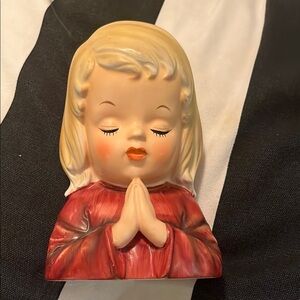 Vintage Praying Child Figurine planter head inarco E-1579 collectible Japan